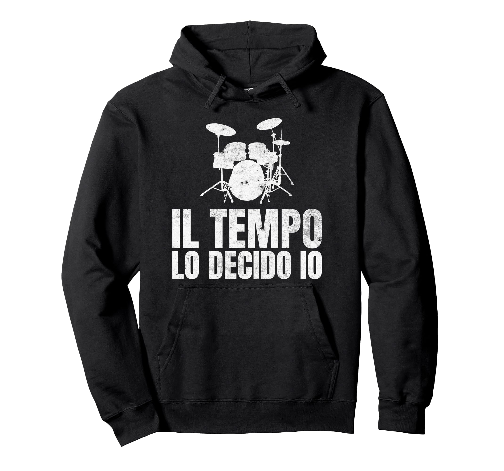 Batterista Batteria Strumento Divertente Felpa con Cappuccio