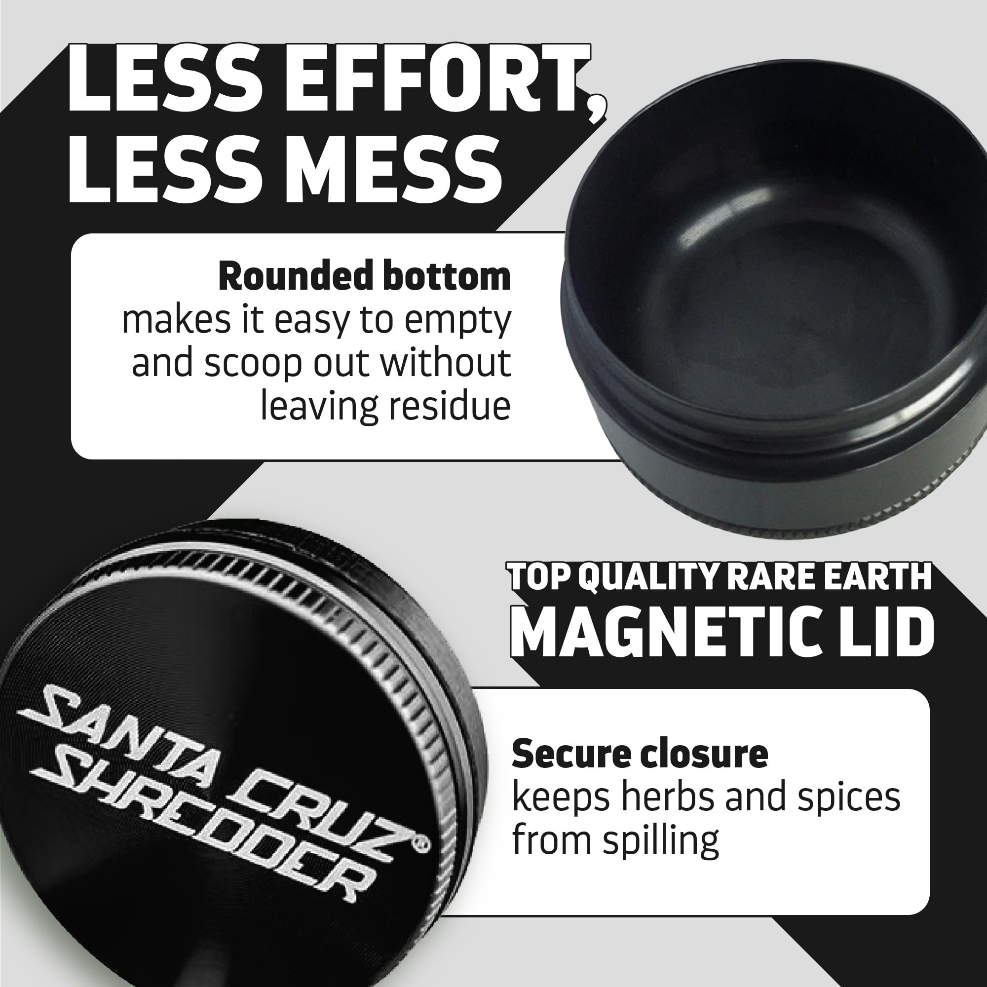Santa Cruz Shredder Metal Spice Grinder Made in USA (Medium (2.2 Inch), Black) - Image 4