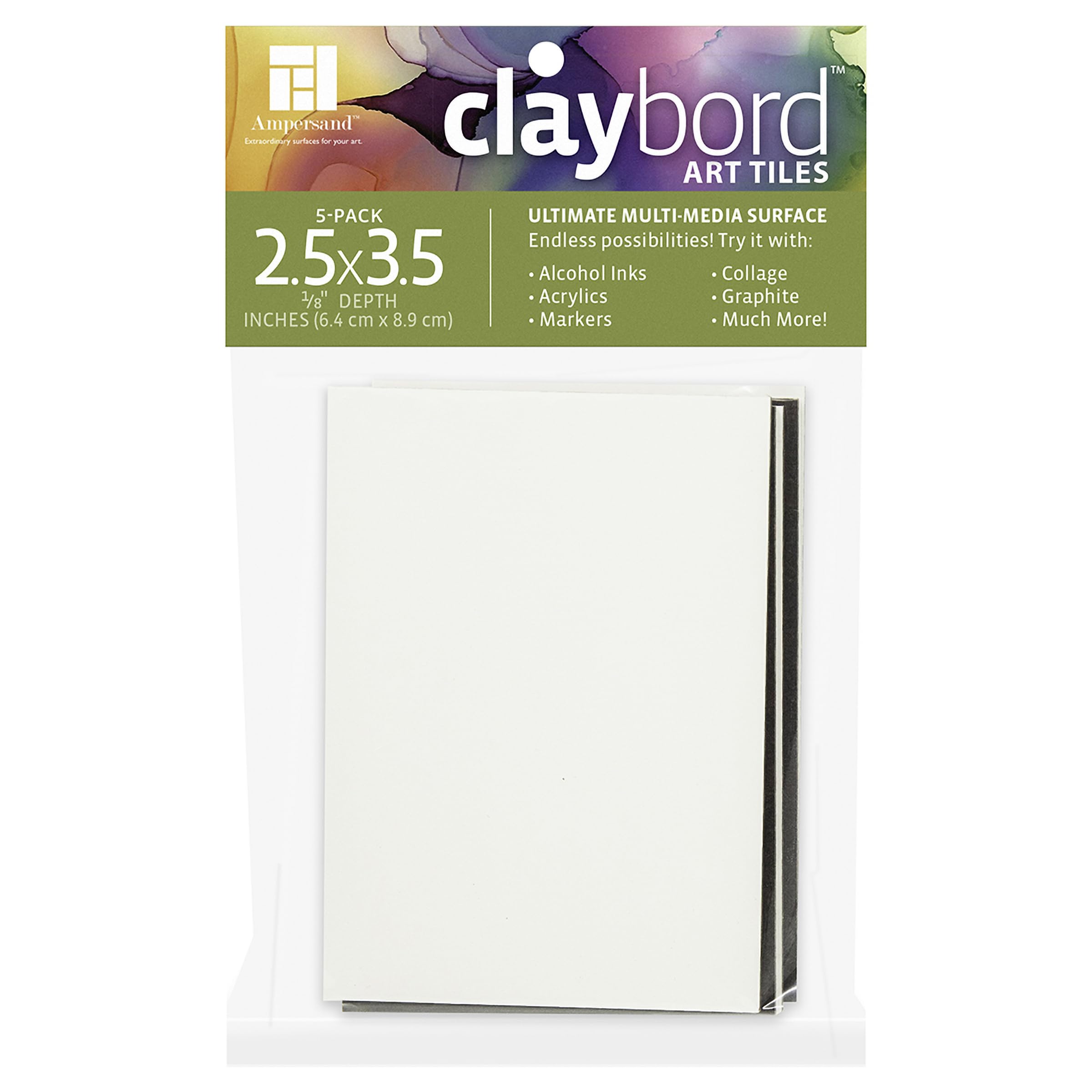 Ampersand Claybord lot de 4 panneaux carrés blancs pour peinture 8,9cm 3mm