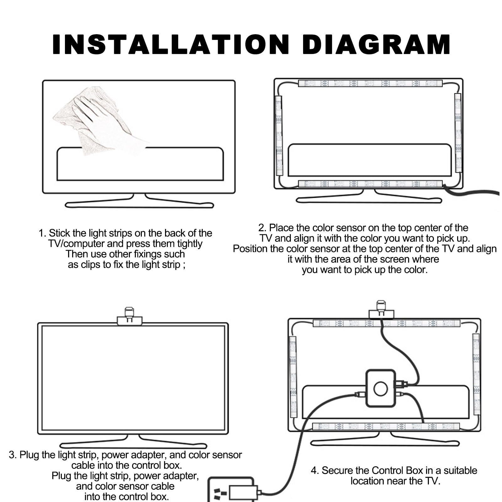 Luci A Led Per TV Con Telecamera Retroilluminazione TV Desiderabile Per 55-65in/65-75in Può Essere Utilizzato Con La TV Per Aggiungere Atmosfera Adatto Per L'uso Con TV Computer(5m (plug version))