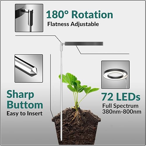 Miniatura 4 de 【Actualizado 2023】 Luz de cultivo de plantas, luces LED de espectro completo para plantas de interior/luces de plantas para cultivo en interiores,