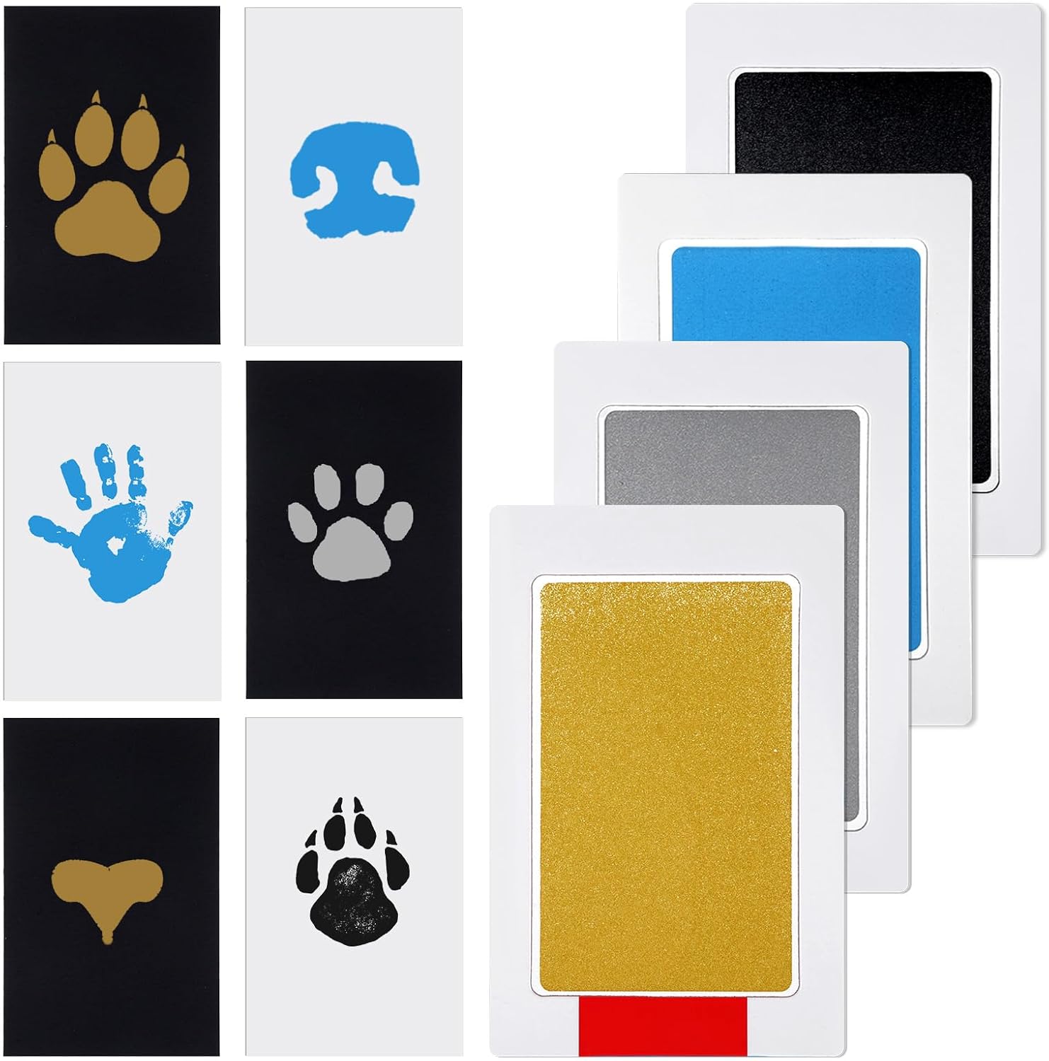 4Pcs Inkless Hand and Footprint Kit Print Kit for Dogs & Cats 4 Color