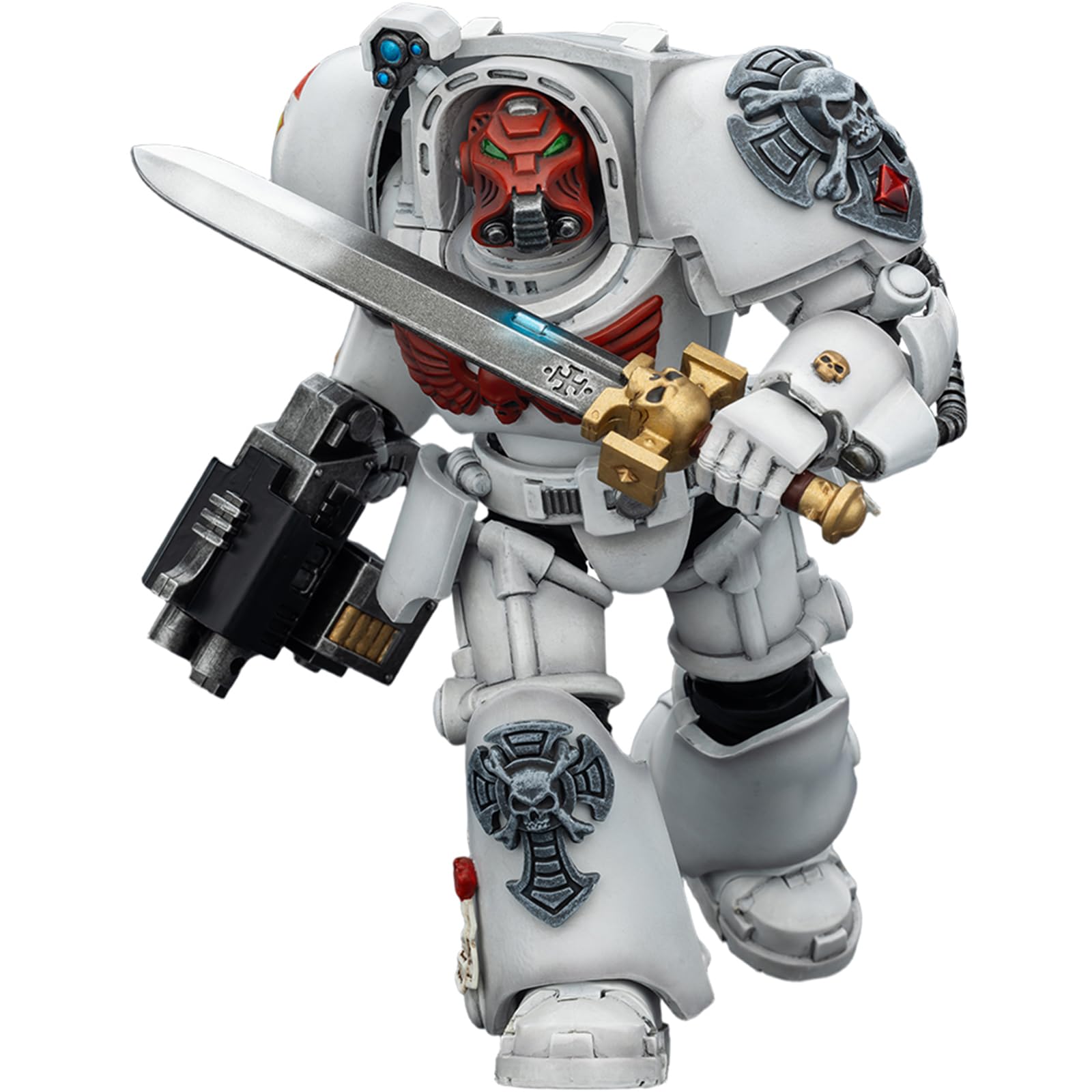 JOYTOY Warhammer 40k White Scars Terminator 1 with Power Sword and Storm Bolter 1/18 Action Figure Collect And Display Model