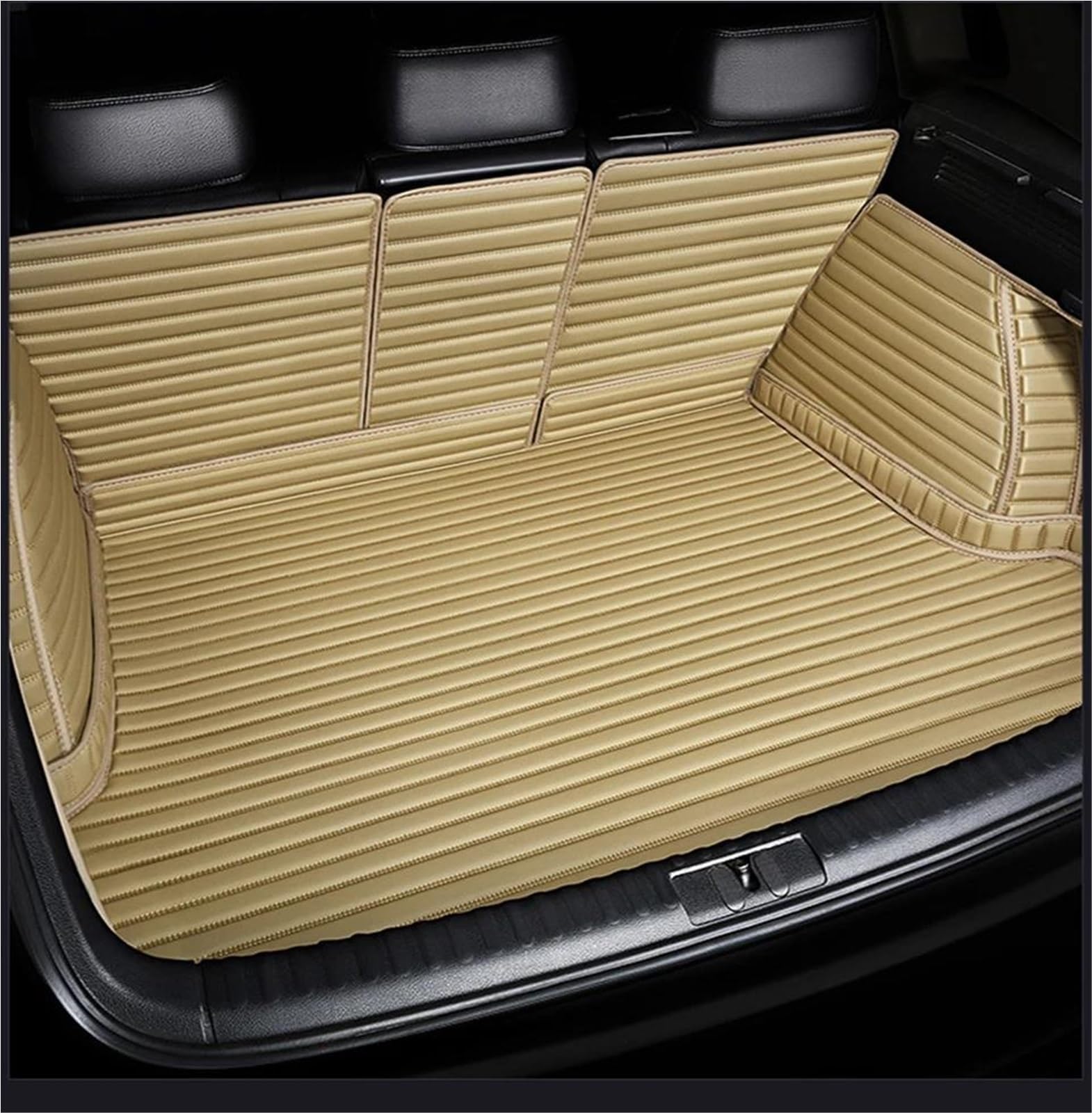 Tapis de coffre pour CRV 2012-2017 couvrant toute surface beige rayé - 5
