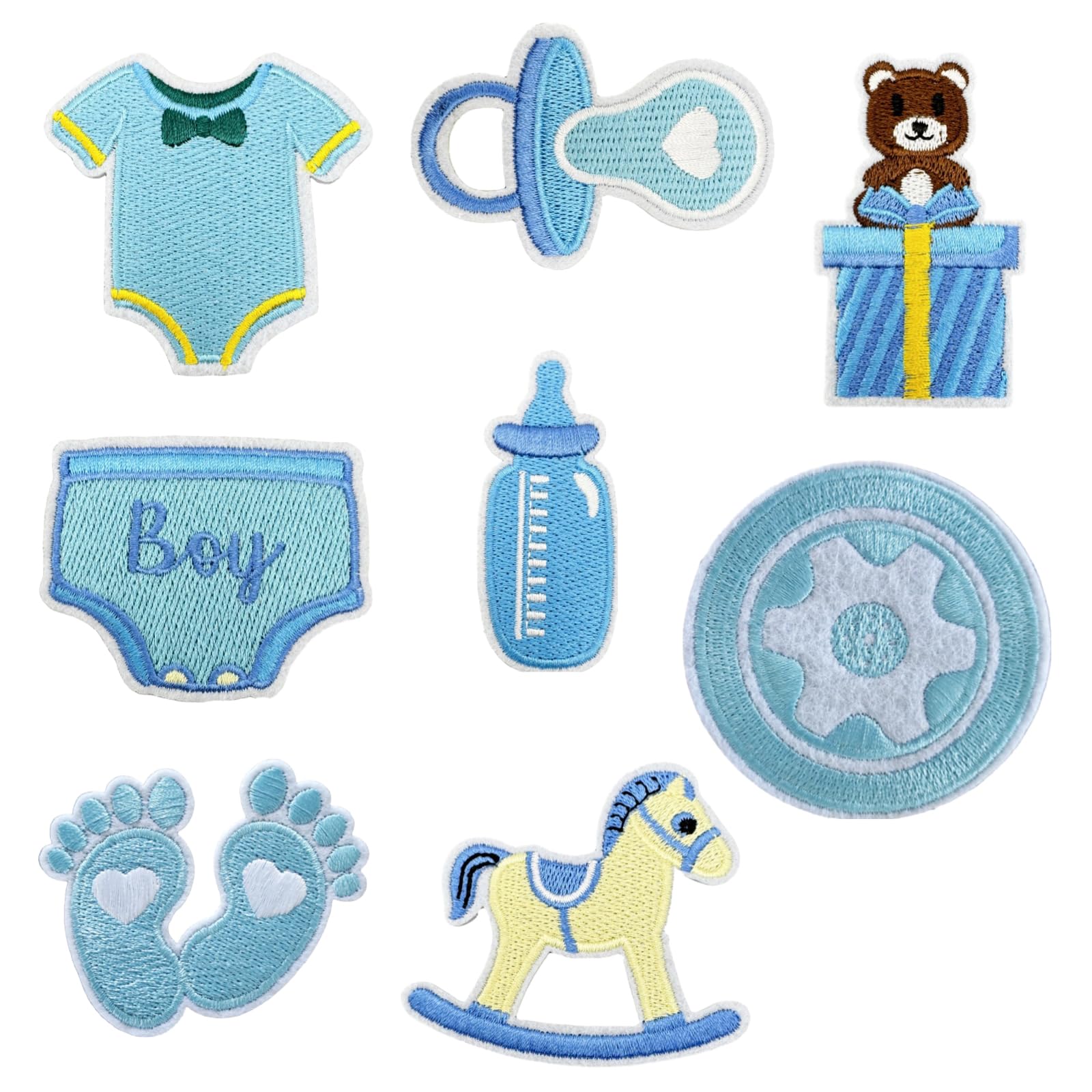 Amazon.com: HEYTRCO 8PCS Baby Boy Iron on Patches, Blue Cartoon
