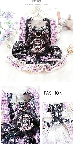 Miniatura 1 de Vestidos de princesa para perros pequeños Kuromi para perros pequeños, ropa de lolita, disfraz gótico de encaje, lindo abrigo para mascotas, trajes