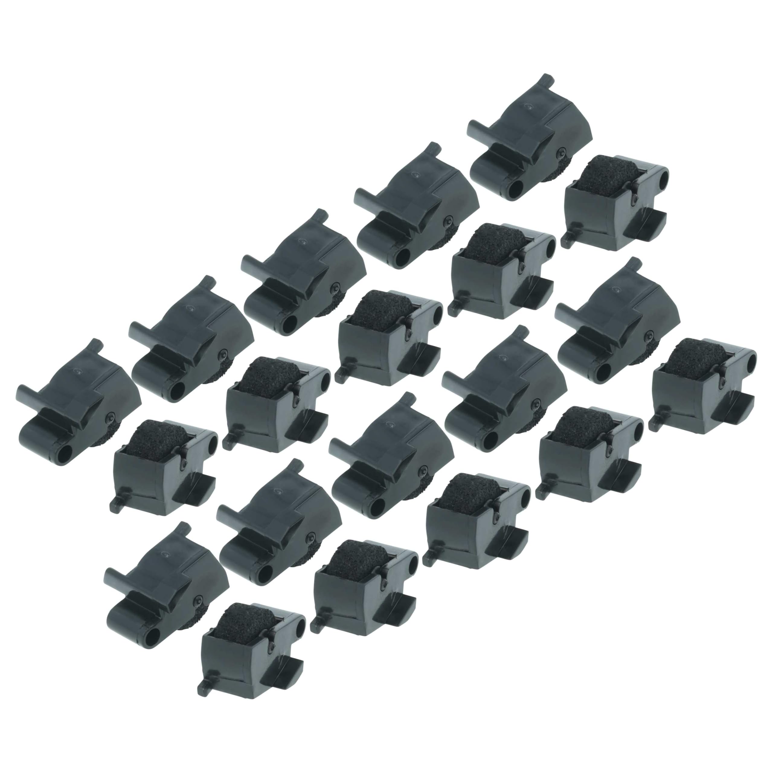 vhbw 20x Farbrolle | Farbwalze Schwarz kompatibel mit Sharp EL1195L, EL1607P, EL1801C, EL1196 Taschenrechner, Registrierkasse