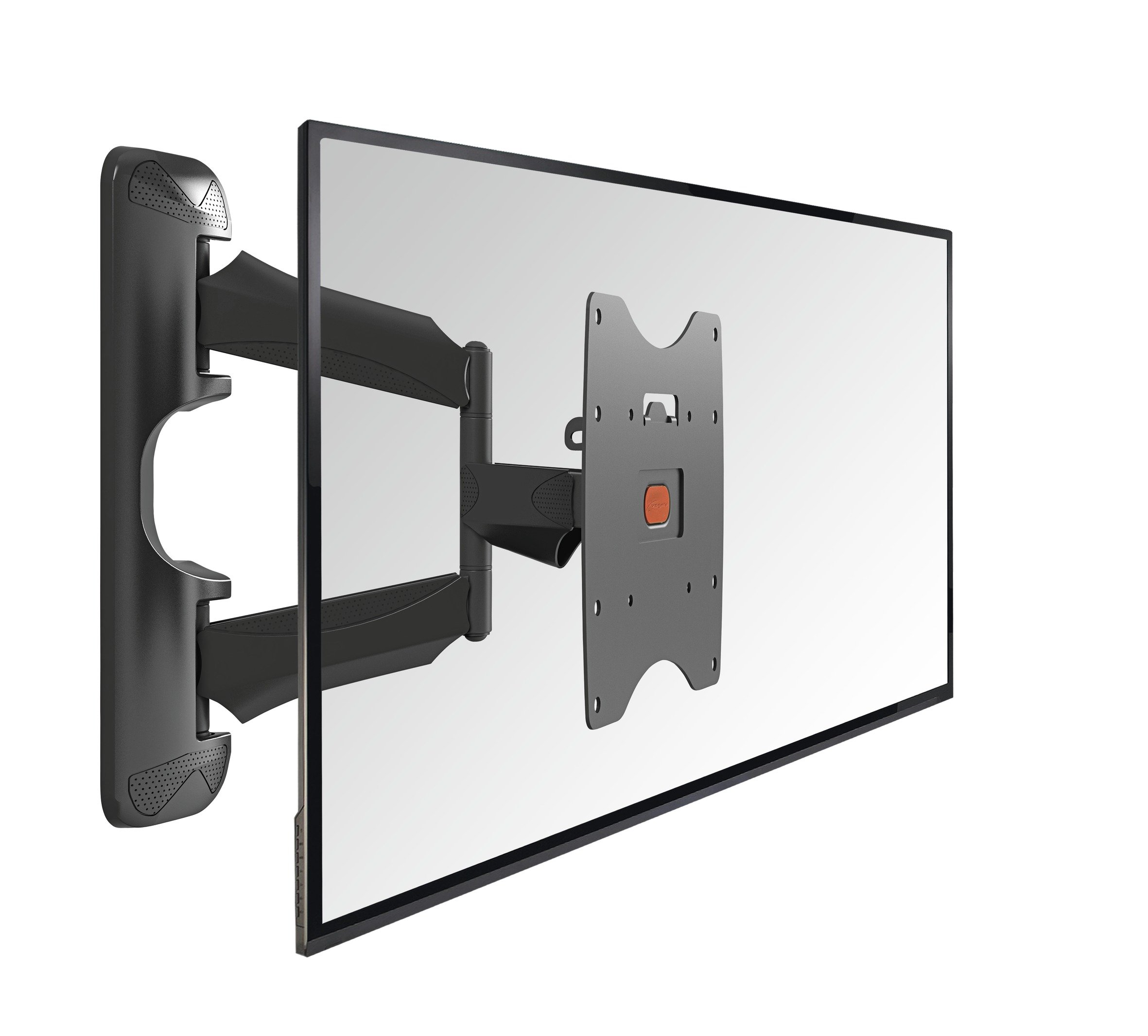 scaffale murale per tv grande in acciaio nero forte 180º