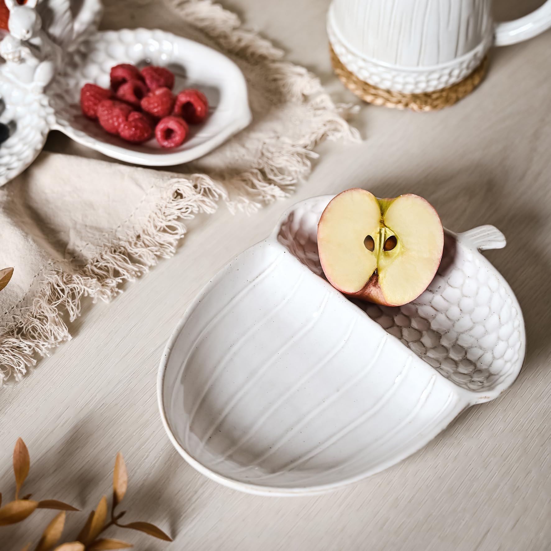 Widdop and Co. - Country Living - Vaso in ceramica smaltata bianca a forma di riccio, decorazione per la casa, idea regalo, per cucina e cene + amanti degli animali e della