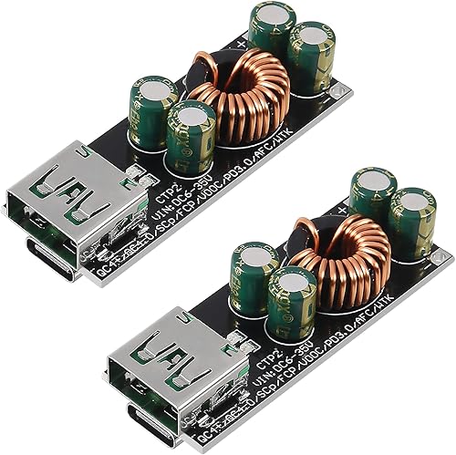 2 unids 60 W 6-35 V CC a USB tipo C PD 3.0 QC4 tipo A QC3.0 DC carga rápida 12 V 24 V módulo de alimentación reductor USB Type-C teléfono móvil