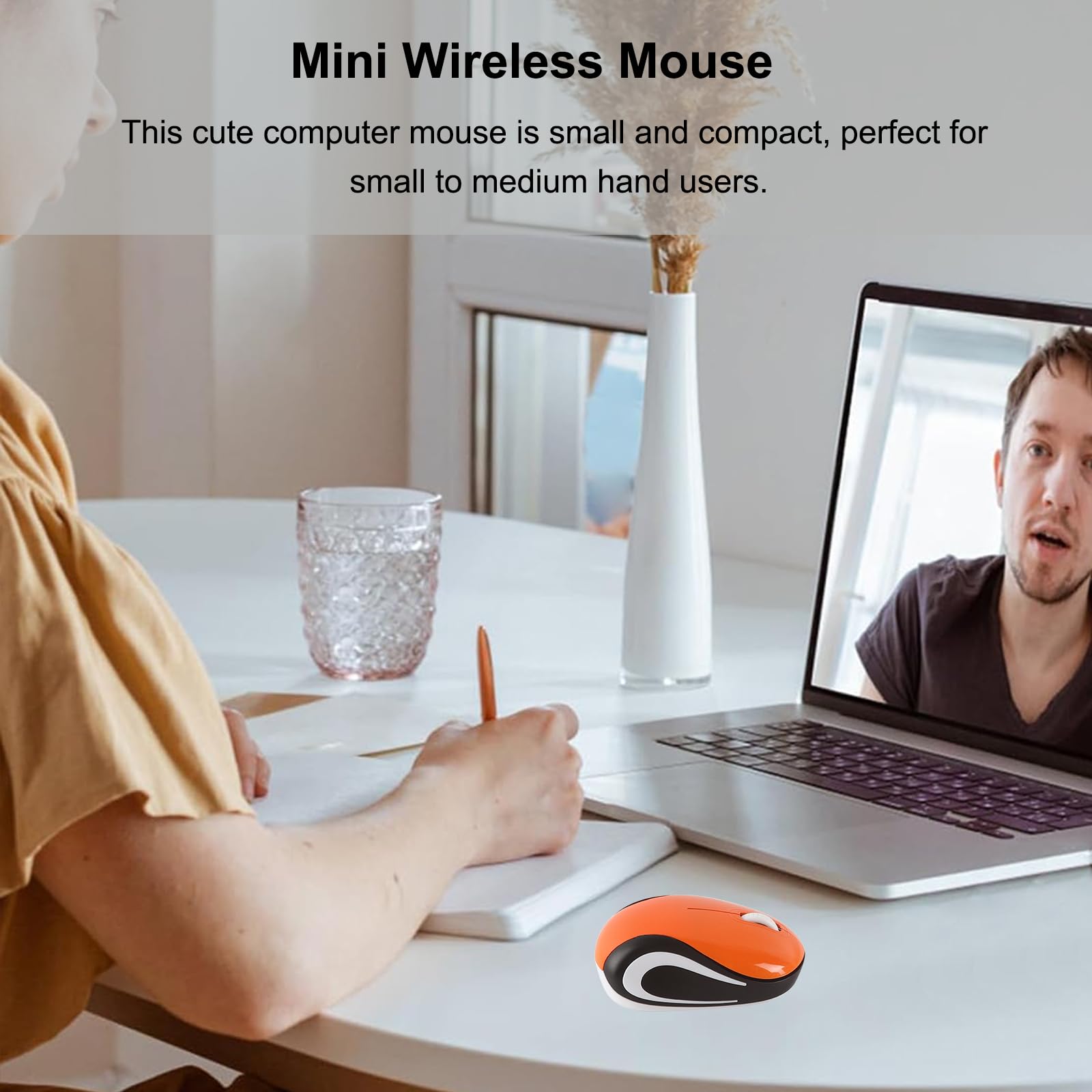 Bezprzewodowa myszka urocza mini mysz komputerowa, mały rozmiar, kieszonkowa, przenośna, kompaktowa, podróżna, optyczna mysz USB, 3 przyciski, 1000 DPI do laptopa, komputera, notebooka, MacBooka