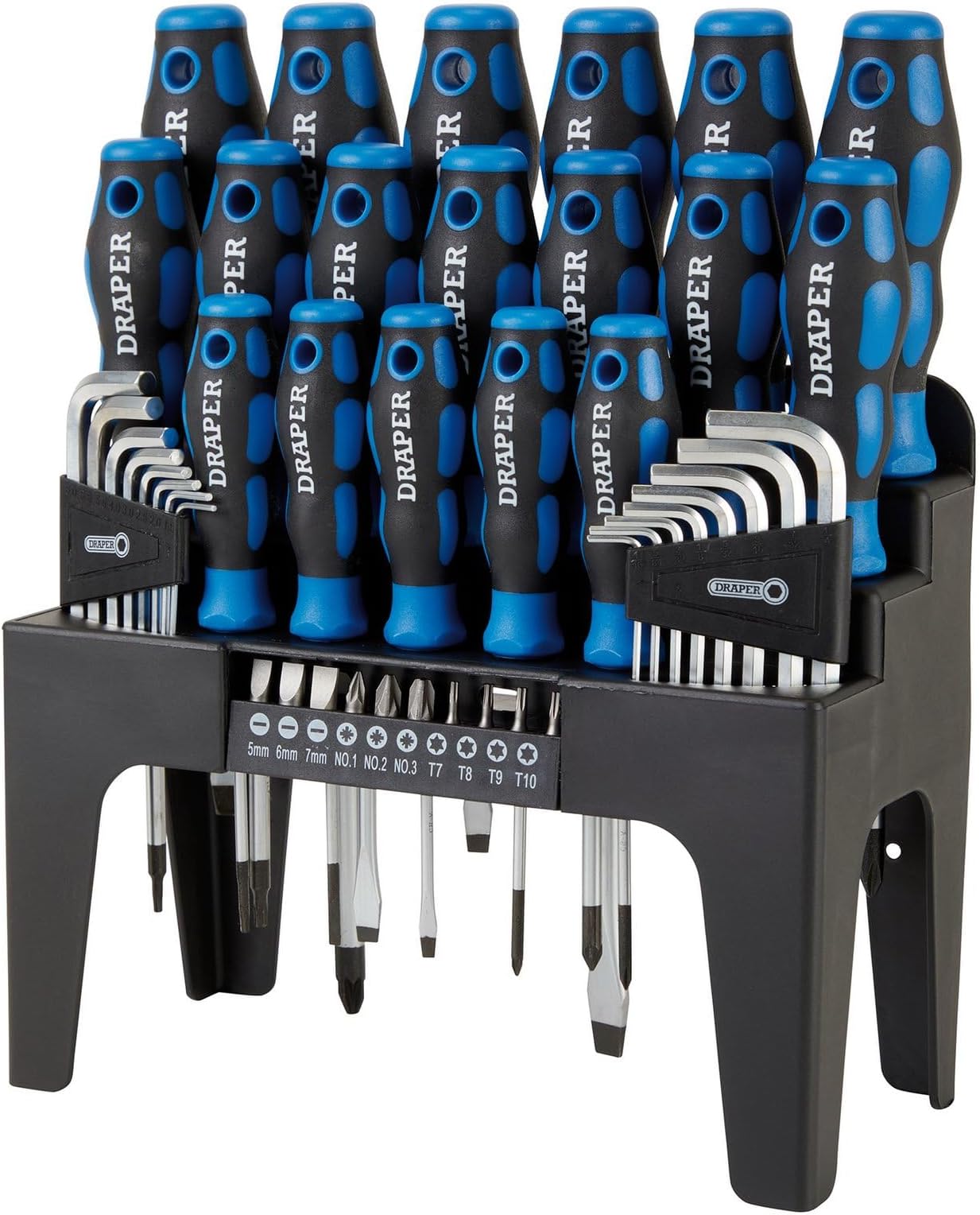 44 Piece Screwdriver Hex key & Bit Set with Stand - 81294 - Soft Grip Screwdrivers Tools with Hex keys