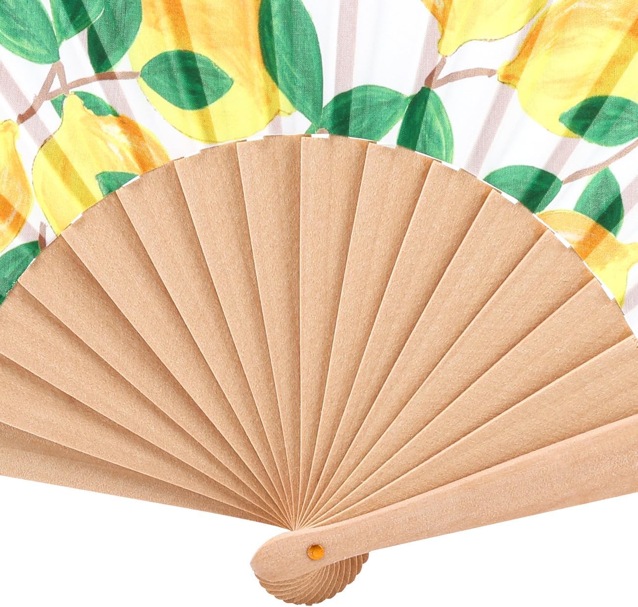 1pcs Wood Hand Fans,Lemon Fan 9.06 Inch Foldable Handheld Fans for Wedding Favors,Party Decorations,Bridal Shower,Summer Cooling,Decoration Yellow Lemon