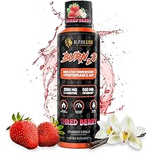 ALPHA LION Burn2O L-Carnitine Liquid 2000mg, Premium Liquid Fat Burner &amp; Pre-Workout Supplement for Men &amp; Women - Natural Energy &amp; Metabolism Booster for Weight Loss - ShredBerry