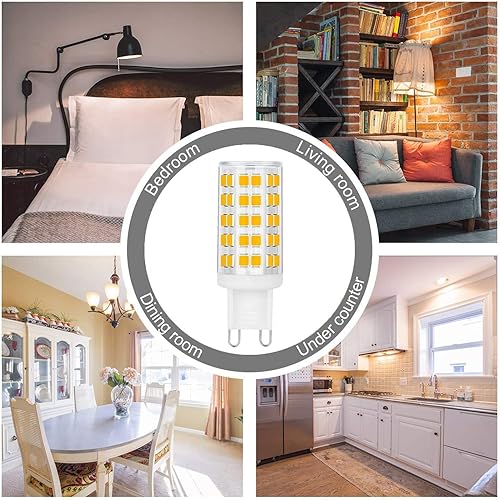 Miniatura 3 de Bombillas LED G9 regulables de 6 W (equivalente a bombilla halógena de 60 W), blanco cálido 3000 K, 110 V-130 V, 600 lm bi pin para iluminación del