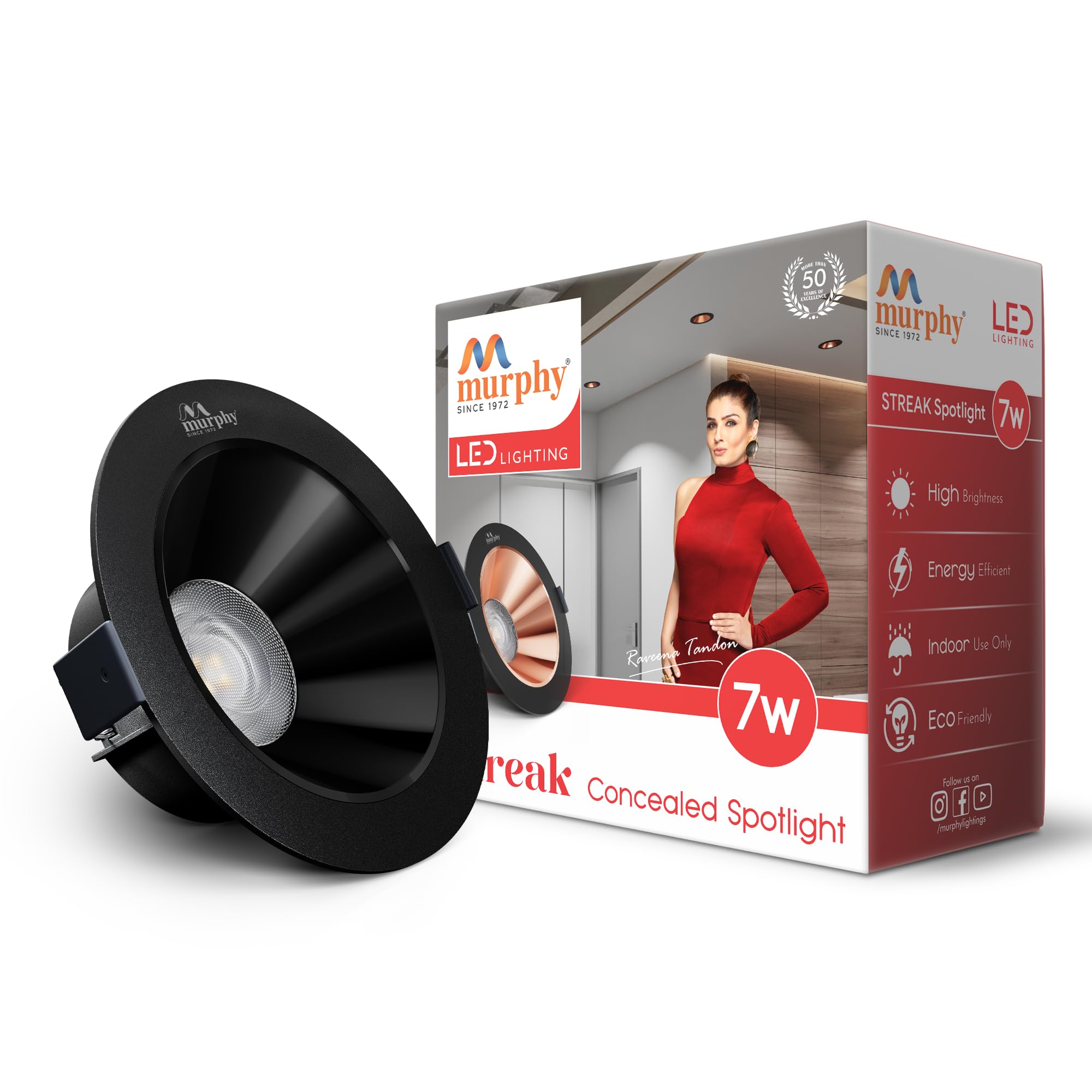 Murphy LED Downlight - Black Finish, Natural White -1