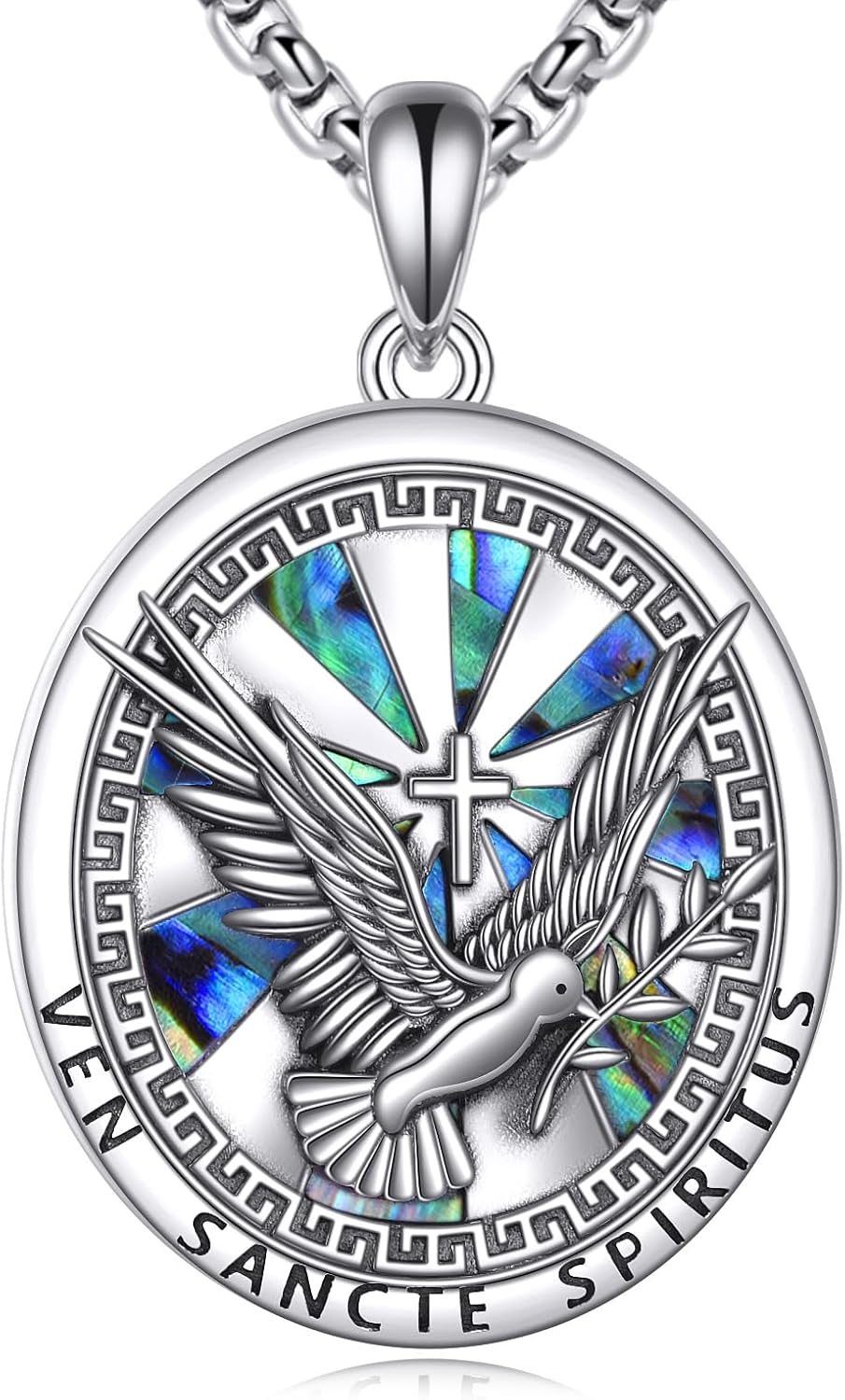 Amulet Necklace 925 Sterling Silver Medal Pendant Divine Jewelry Christian Gifts for Women Men