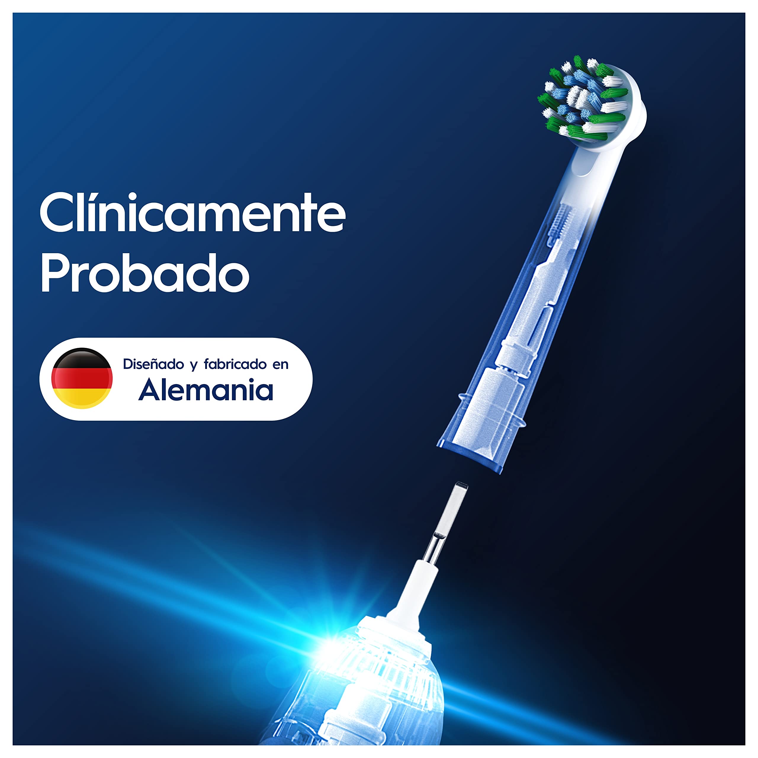 Oral-B Pro CrossAction Cabezales de Recambio Originales, Blanco, Pack de 12 - Recambios para Cepillo de Dientes Eléctrico Oral B Pro, con Indicador de Uso, Eliminación de La Placa Bacteriana