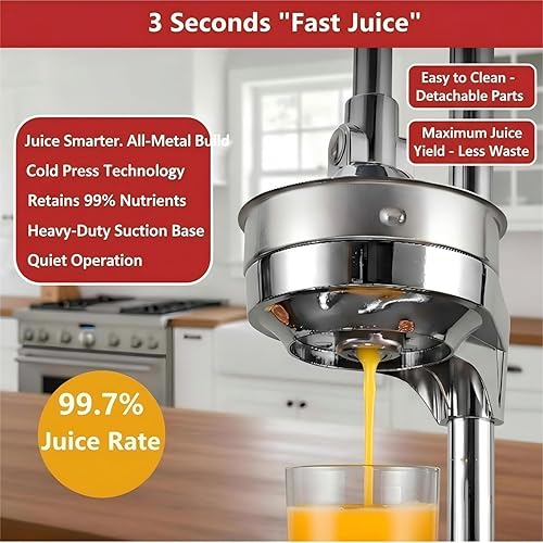 Miniatura 3 de Exprimidor de hierro fundido Exprimidor de limón Trituradora de acero inoxidable resistente Exprimidor manual comercial. Prensa manual para cocina,