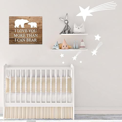 Miniatura 2 de Letrero rústico para decoración de pared con texto en inglés "I Love You More Than I Can Bear", letrero decorativo de pared con texto en inglés