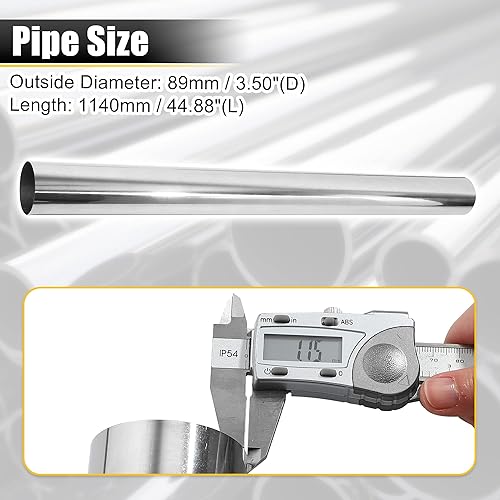 Miniatura 92 de X AUTOHAUX Straight 4" OD 35" Length DIY Custom Mandrel Exhaust Pipe 4 Inch Tube Pipe T304 Stainless Steel Universal Fit