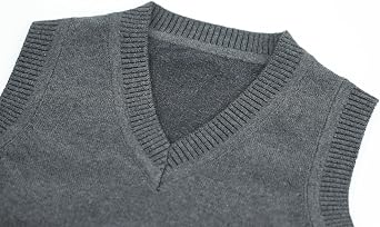 Girls & Boys Uniform Cotton V-Neck Sweater Vest, Knit Sweater Cardigan with Button