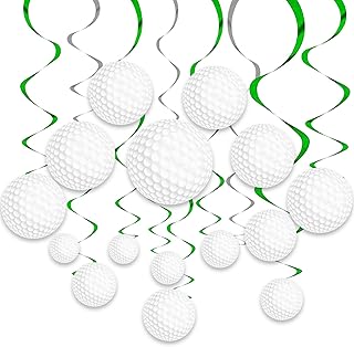 48Pcs Golf Party Decorations Hanging Swirls, Golf Theme Party Supplies Birthday Golf Sports Cutouts Foil Streamers Wall Ceiling Hanging Spirals Decor for Boys Kids Men