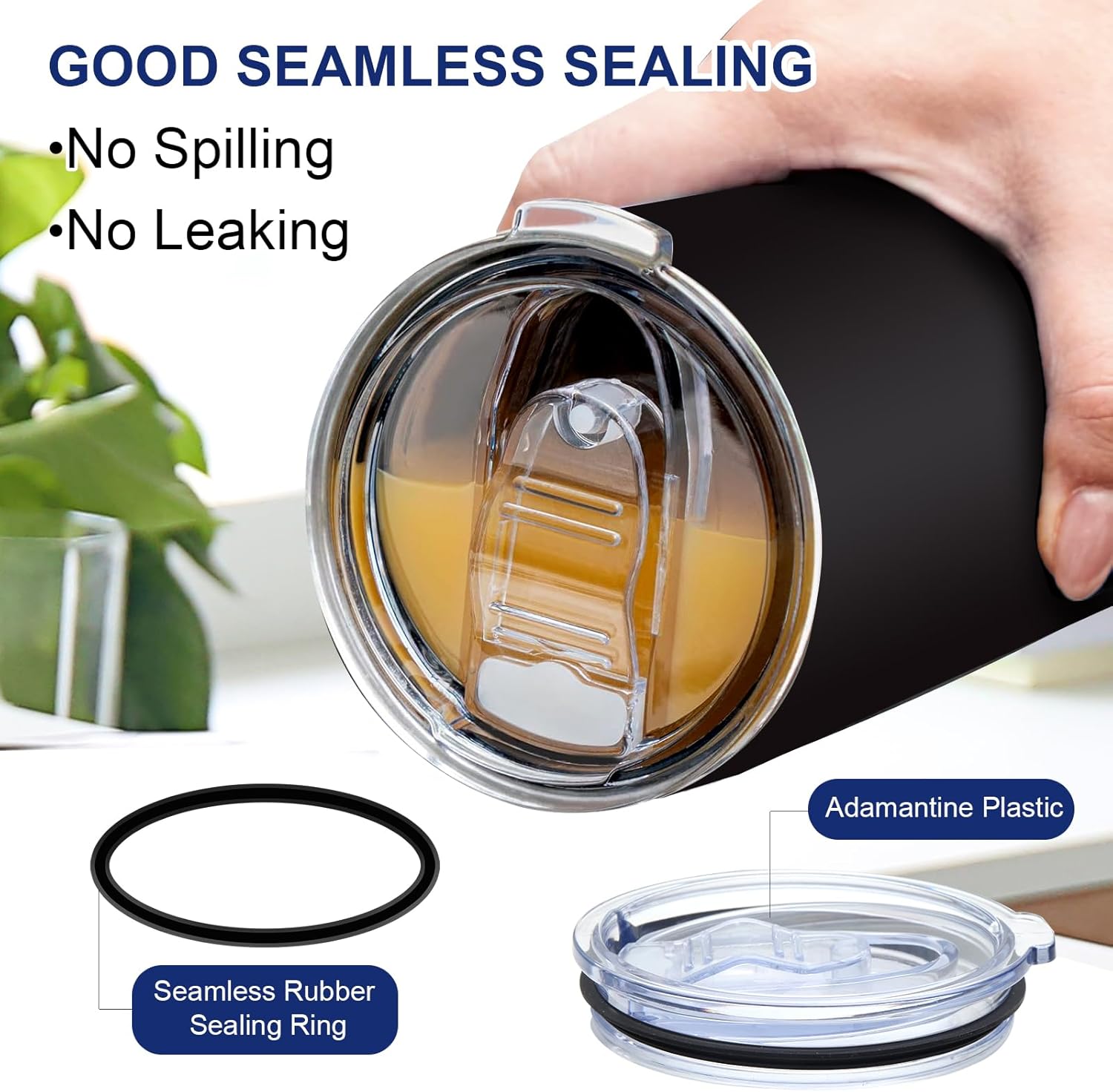 2Pcs Replacement Lids Compatible with Swig Life 40 oz Tumbler with Handle, Accessory for Swig 40oz Mega Mug, Clear Slide Spill Proof Cup Cover, BPA Free - Image 5