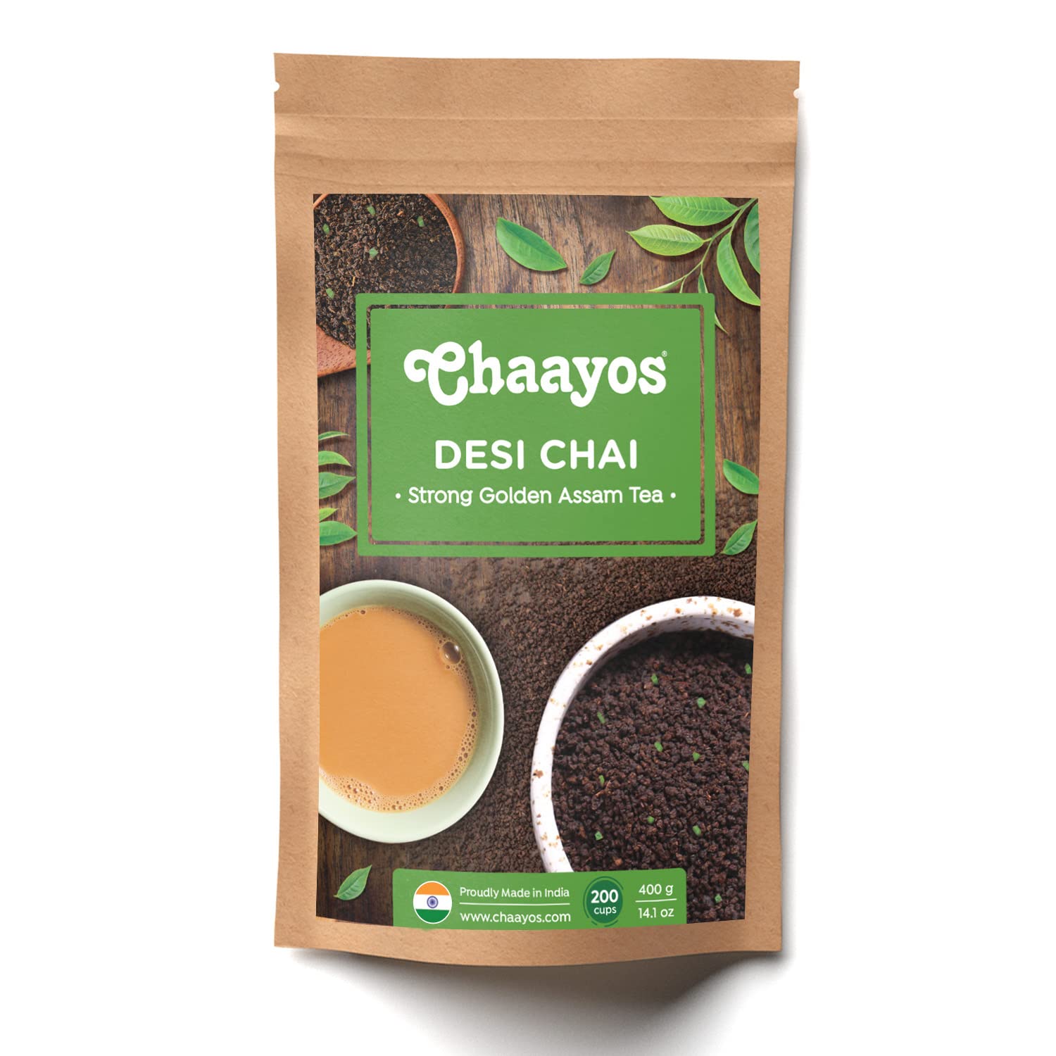 Chaayos Desi Chai Strong Golden Assam Tea a Crop of 2021, Black