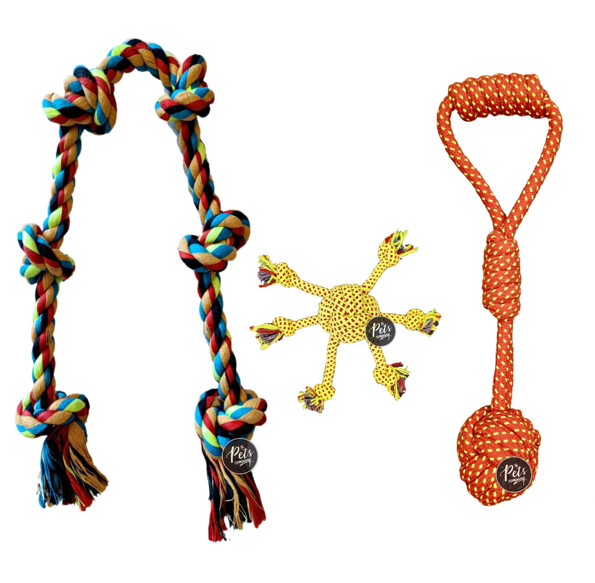 The Pets Company Dog Rope Toy for Adult Aggressive Chewers, Dental Cleaning (Spider 6 Legs + 6 Knot + Tug with Grip) Dog Toy Combo of 3 for Large Dogs (B0BQGQVJ1B) Amazon Price History, Amazon Price Tracker