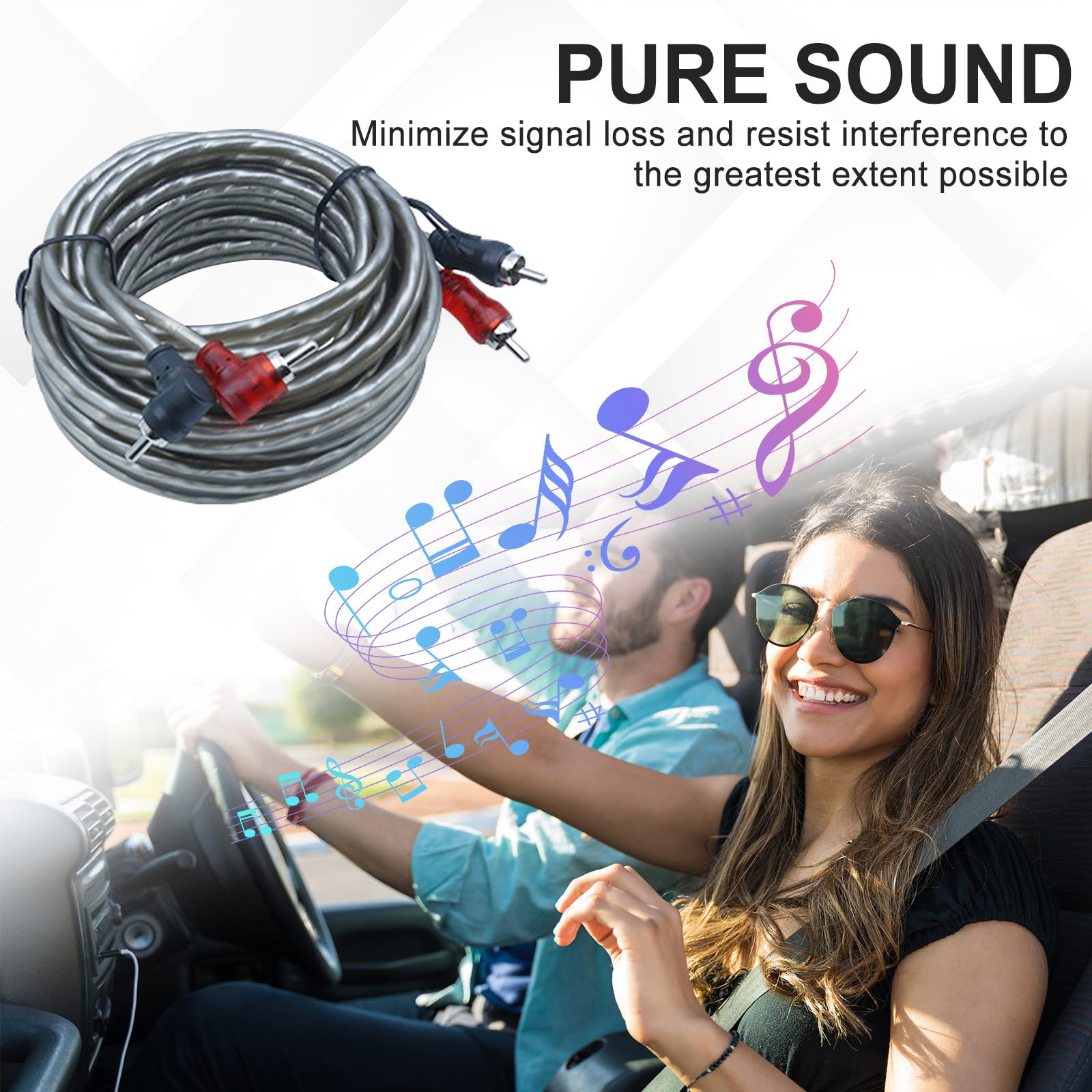 4 Gauge Verstärker Verkabelungsset, 2000W Komplettes All-in-One Auto Audio Amp Installationsset mit RCA & Sicherung, Schnellanschluss für Radio, Subwoofer & Lautsprecher