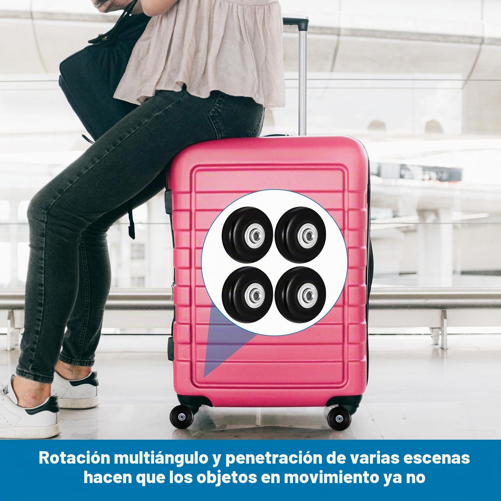 4 Piezas Ruedas de Maletas de Reemplazo, 50 x 17 mm Repuesto de Ruedas para Maletas de Viaje, Ruedas de Equipaje, Ruedas Maletas Repuesto Rueda Maleta para Carritos de Equipaje Trolley Reparacion