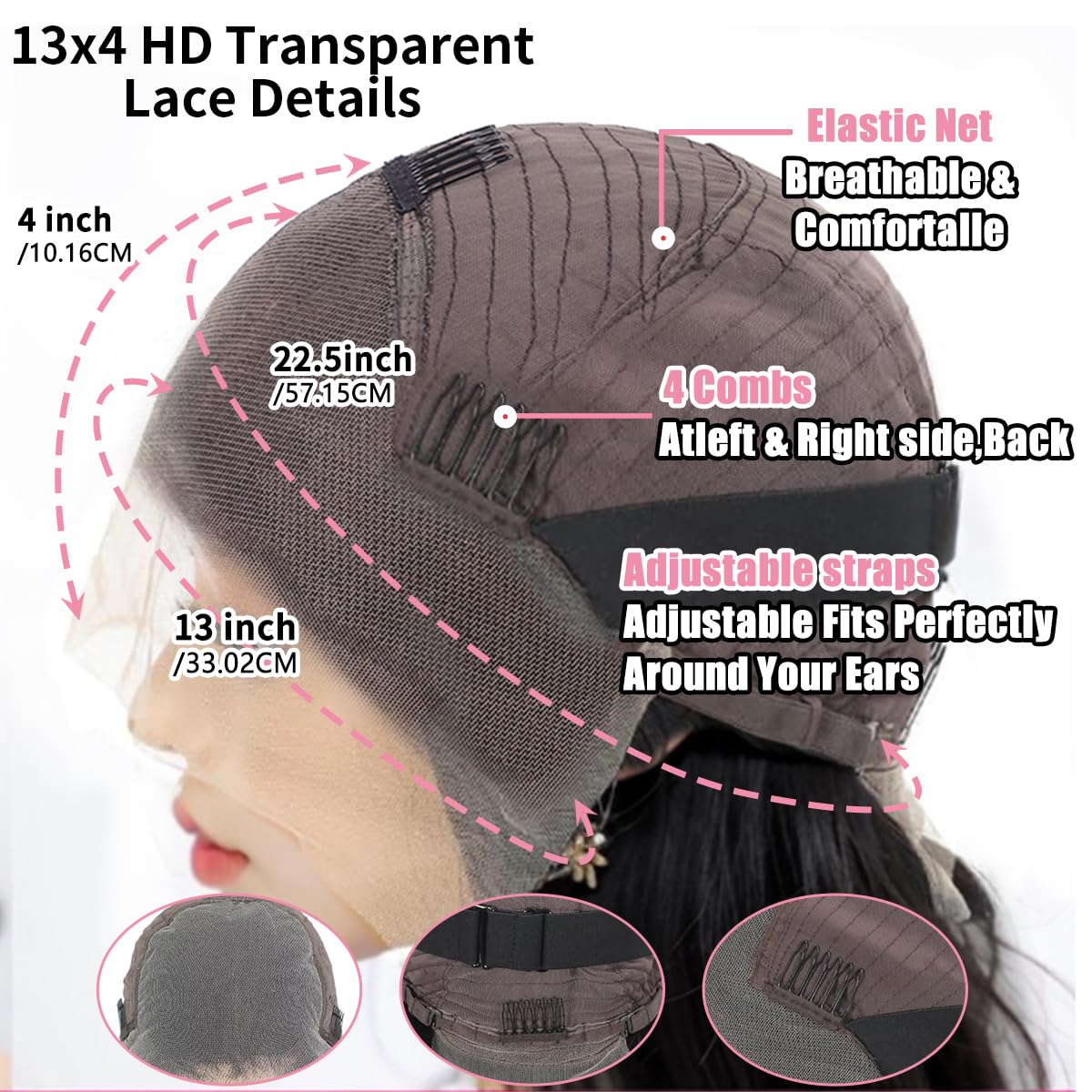 30 Inch Body Wave Lace Front Wigs Human Hair 13x4 HD Lace Frontal Wigs Real Human Hair 200 Density Human Hair Wig Pre Plucked with Baby Hair Body Wave Wigs for Women Natural Color
