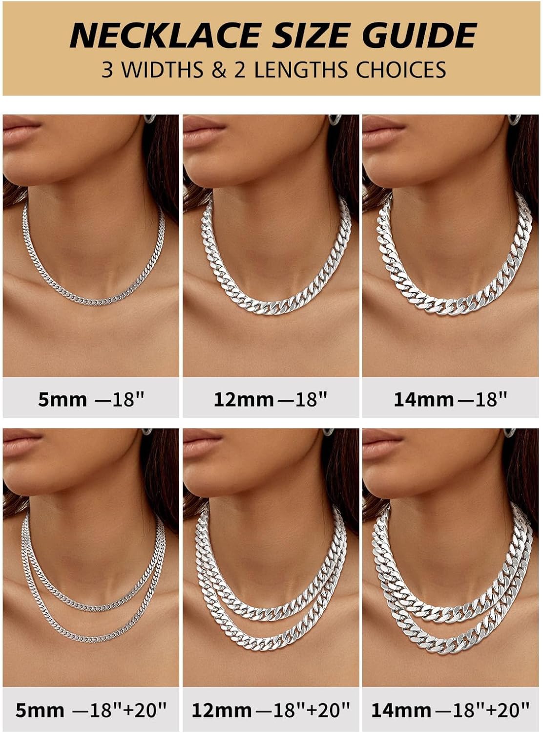 FindChic Chunky Cuban Link Chain for Women, Silver/Gold Plated Choker Trendy Statement Necklace, Thick Curb Chain Hip Hop Punk Jewelry Gift, Unisex Size 5/12/14mm - Image 4