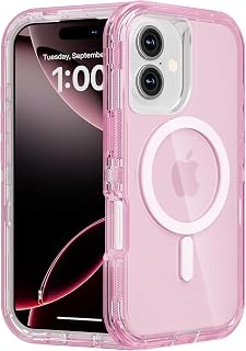 Follaroma Magnetic for iPhone 16 Case, Heavy Duty Phone Cases, Light Pink