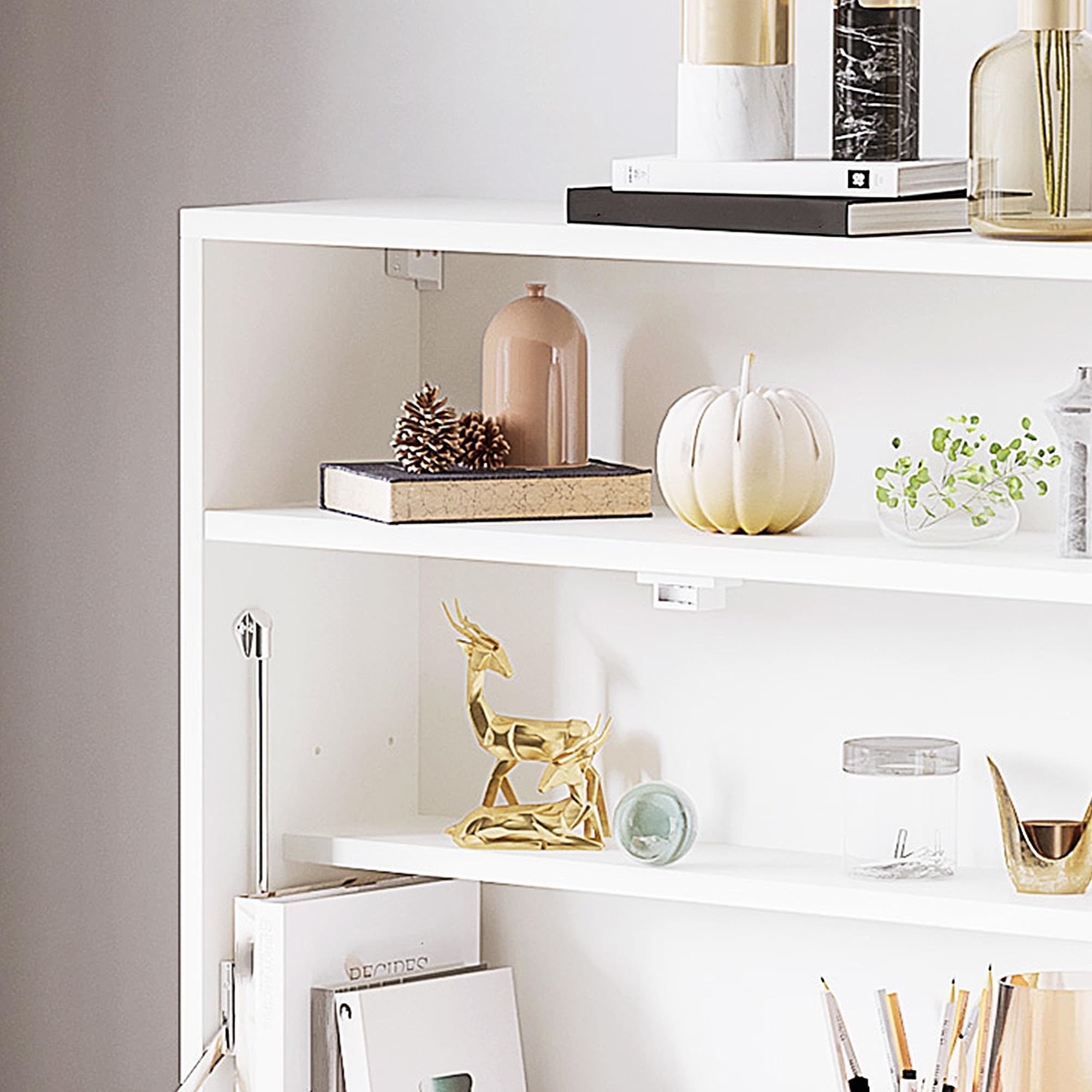 HOMCOM Mesa Plegable de Pared Escritorio Flotante 64x20x60 cm Blanco