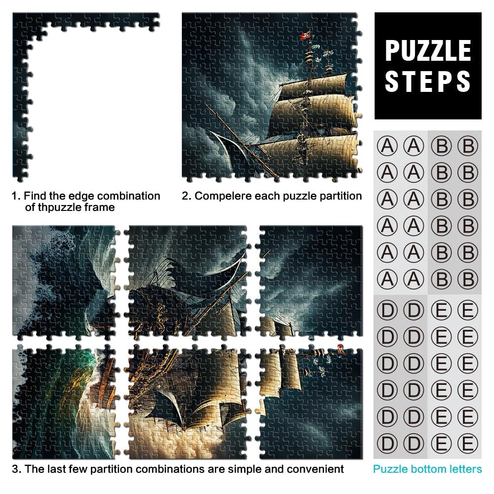 Puzzle 2000 pezzi per adolescenti Nave pirata Giocattolo educativo intellettuale decomprimente Lista dei desideri con Babbo Natale 70x100cm