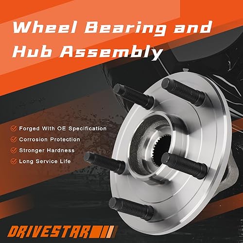 Miniatura 5 de DRIVESTAR 515072 Buje de rueda delantera y conjunto de cojinete BR930284 se adapta a camiones Dodge Ram 1500 2002 03 04 05 06 07 2008, 5 lengüetas