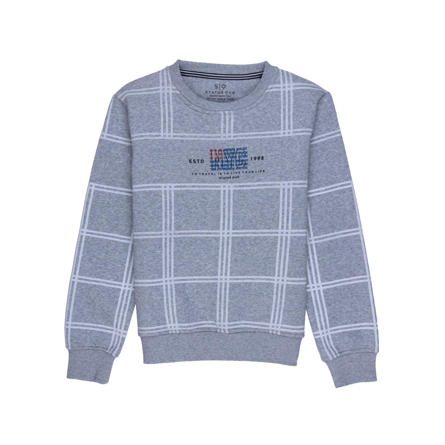 Status Quo Boys Checked Sweatshirt-image-1