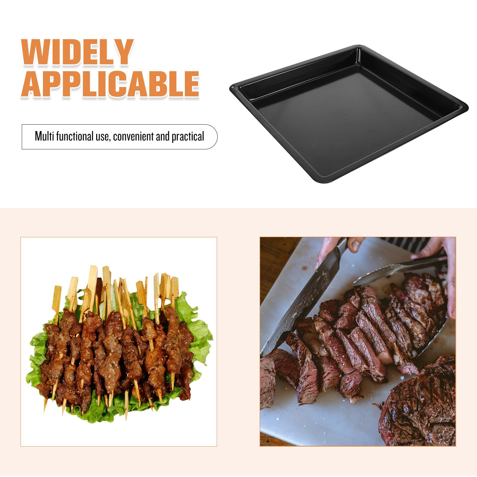Lurrose Pizzablech Backblech aus Kohlenstoffstahl 32,2x32,2x3,2cm Antihaftbeschichtung Profi Backform für Gastronomie Hotel und Catering