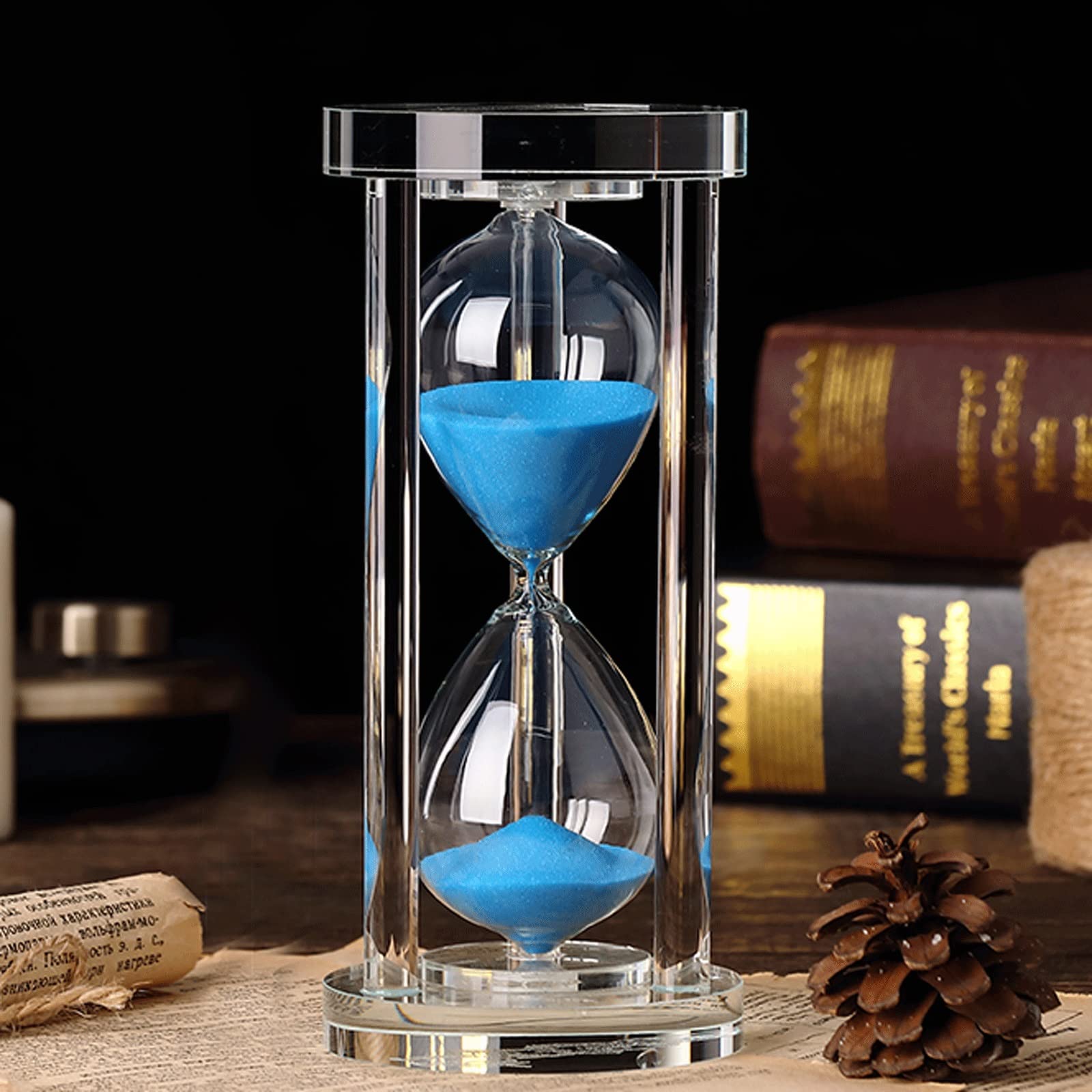 Temporizador de Reloj de Arena, 15 minutos/30 minutos/60 Minutos, decoración de Escritorio for el hogar, Navidad, cumpleaños ，Reloj de Arena(Purple)
