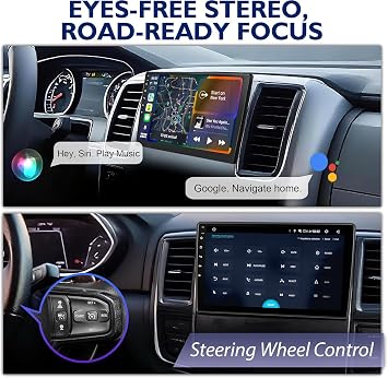 8 Core 6+64G Car Radio for Dodge Ram 1500 2500 3500 2013-2018 Manual AC with Wireless CarPlay & Android Auto, 9 OLED Touchscreen Android 14 Ram 1500 Radio Stereo Upgrade, SWC/AM/FM/RDS, 1080P Camera