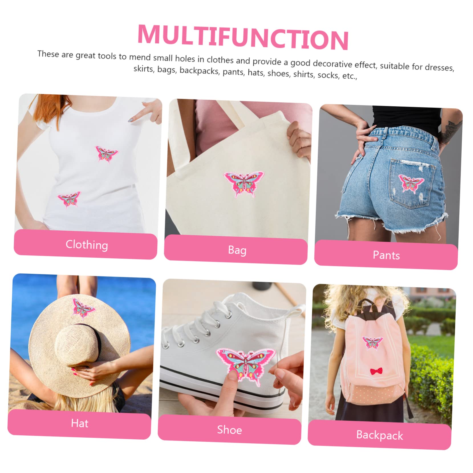 HOMSFOU 5 Set Patches Adorabili Forma Per Abbigliamento Applicazioni Ricamate Per Cucito E Decorazioni Fai Da Te Per Riparazioni E Personalizzazioni Vestiti 20 Pezzi*5