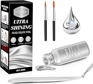 Liquid Leaf Paint - Alcohol-Based Metallic Paint, Quick-Drying for Crafts, DIY, and Resin Projects,Can be Used with Spray Guns - Silver 1 Fl Oz