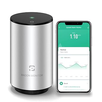 2026 UpgradeSpolehli Home Radon Detector, Smart Monitor with High-presion Radon Sensor, Fast Capture of Fluctuating Levels with Trend Charts Data Sharing, Light & Alarm Notification-App& WiFi Needed