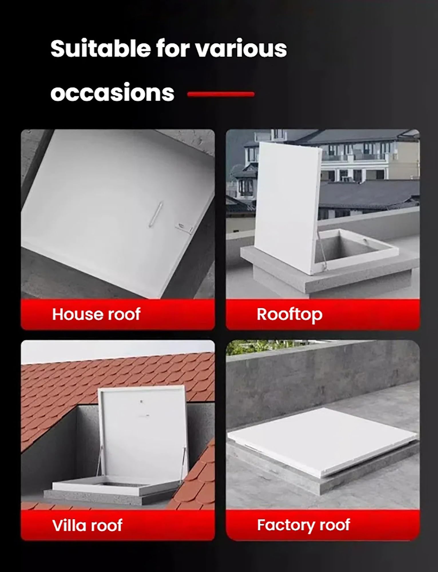 Trappe de toit en alliage d'aluminium avec revêtement en acier pour installation de pont