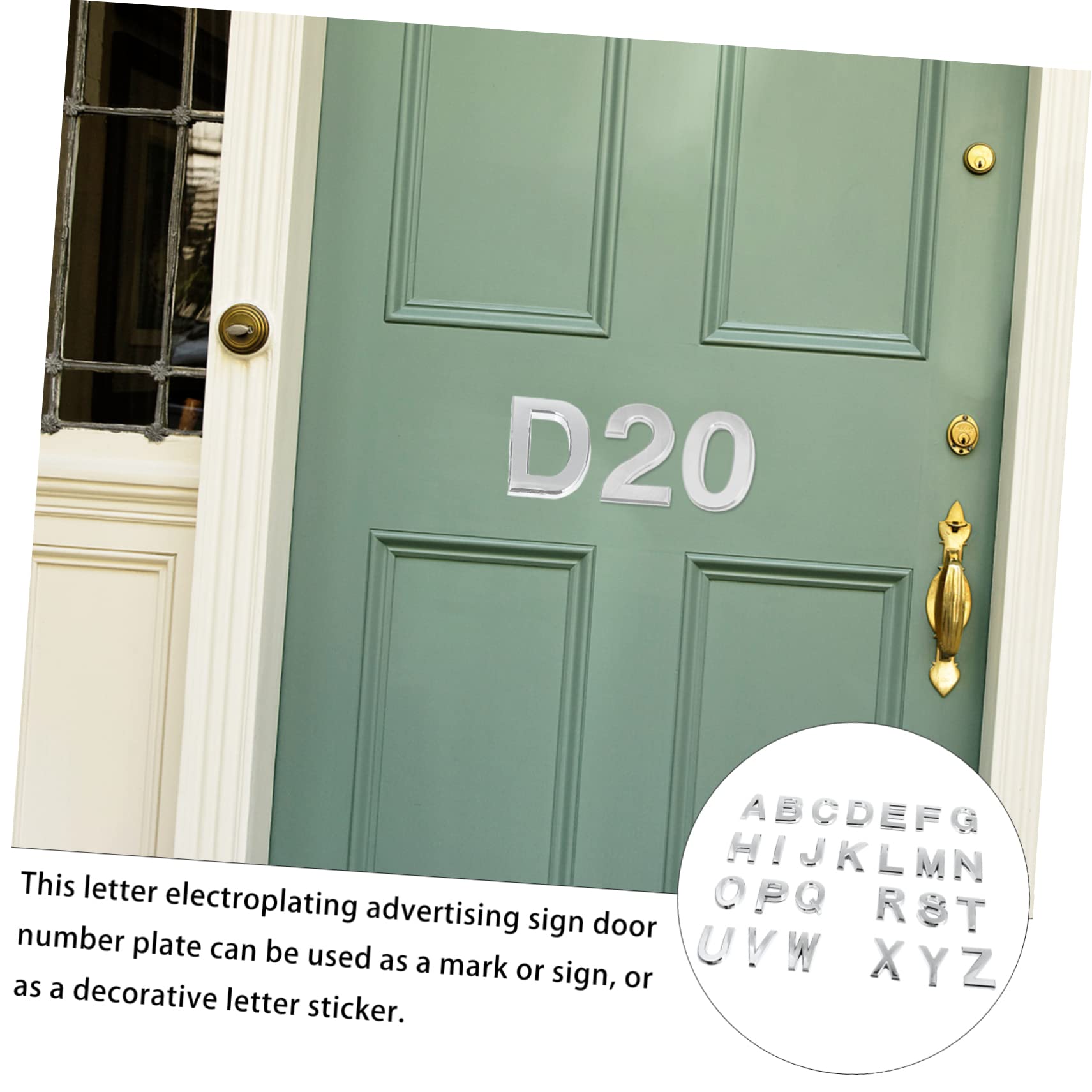 Lurrose 2 Sätze Teiliges Selbstklebende Buchstaben Aufkleber Für Briefkasten Und Tür Elegante Buchstaben Für Diy Deko Installieren Für Zuhause Garten Und 26 Stück * 2