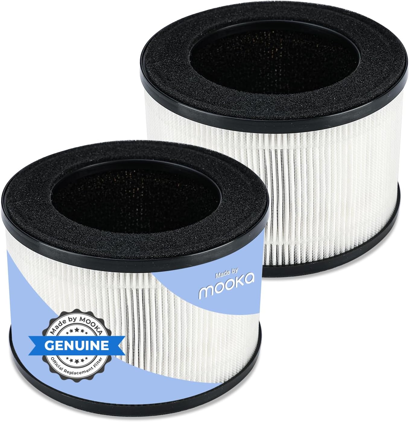 MOOKA Genuine True H13 HEPA Air Filters Replacement for M01 Purifier, Removes Dust, Smoke, Odor, Dander, Pollen, 2-Pack