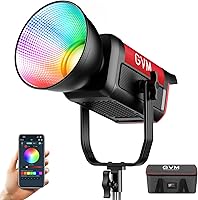 Vista 10 de GVM - Kit de iluminación continua de luz de estudio LED de 200 W para control de red de malla Bluetooth/DMX, 45400lux/3.3 ft con grabación de video
