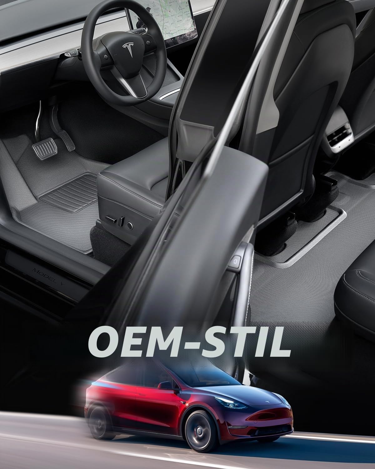 TAPTES Fußmatten für 2026 2025 Tesla Model 3 Highland, 2026 Zubehör Allwetter Matten Fussmatten für Tesla Model 3 2018 2019 2020 2021 2022 2023 2024 2025 2026